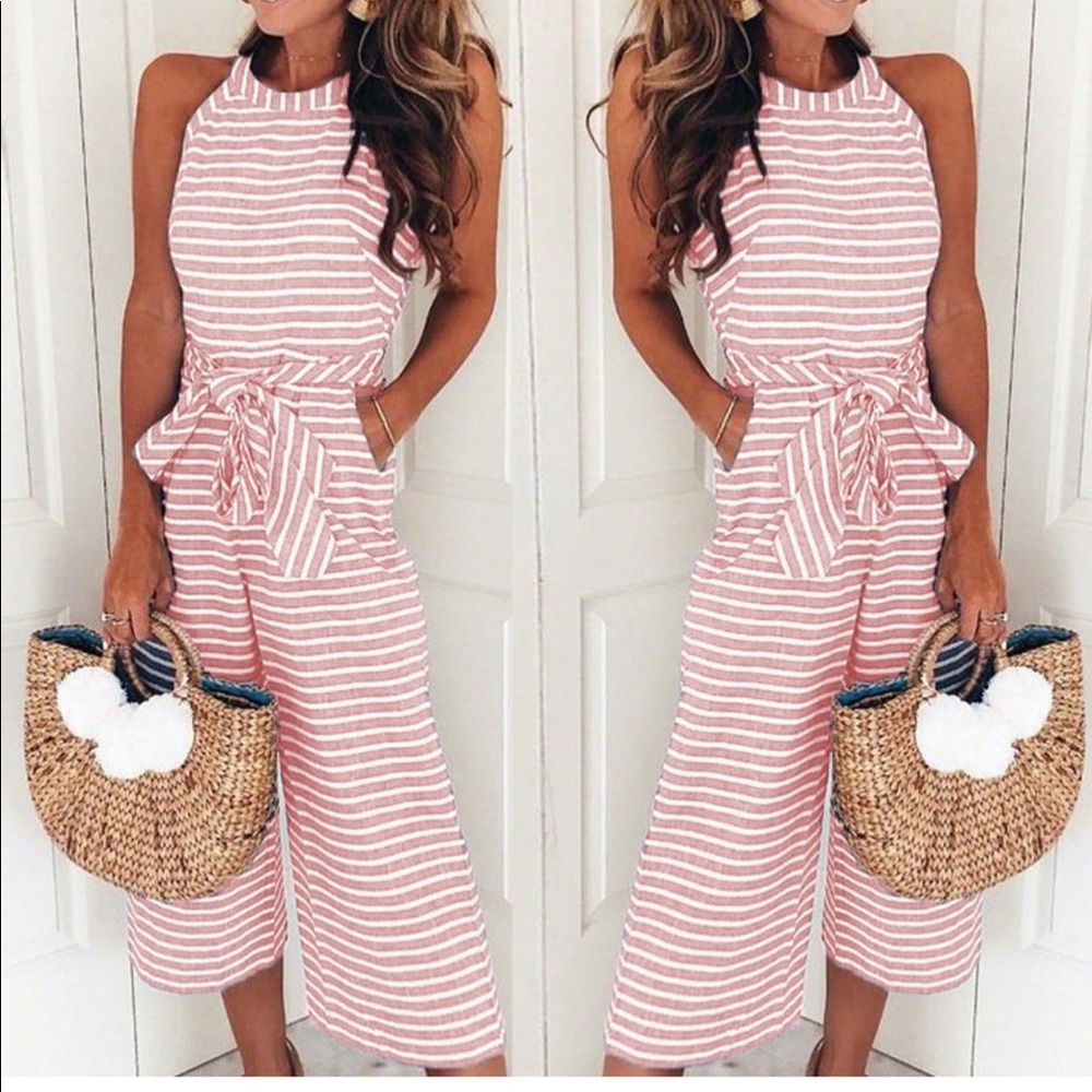 Cute tie in trousers romper-must have